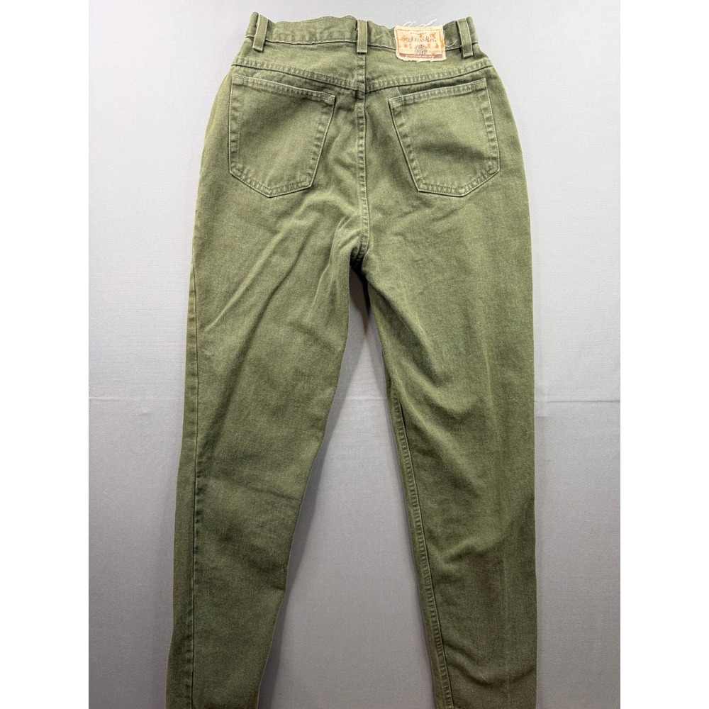 St. John's Bay Classic Fit Jeans Womens Olive Green High Rise Tapered 29x31